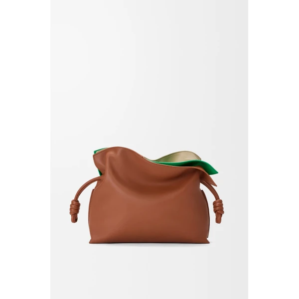 Loewe Medium layered Flamenco clutch in nappa calfskin, Multicolor Squirrel | Shoulder & Crossbody Bags | Luxury Shoes 