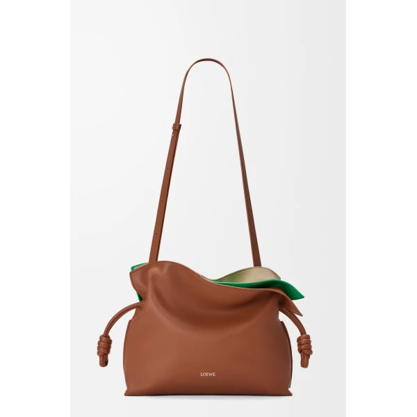 Loewe Medium layered Flamenco clutch in nappa calfskin, Multicolor Squirrel | Shoulder & Crossbody Bags | Luxury Shoes 