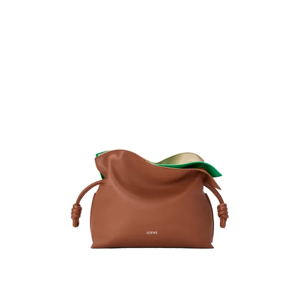 Loewe Medium layered Flamenco clutch in nappa calfskin, Multicolor Squirrel | Shoulder & Crossbody Bags | Luxury Shoes 