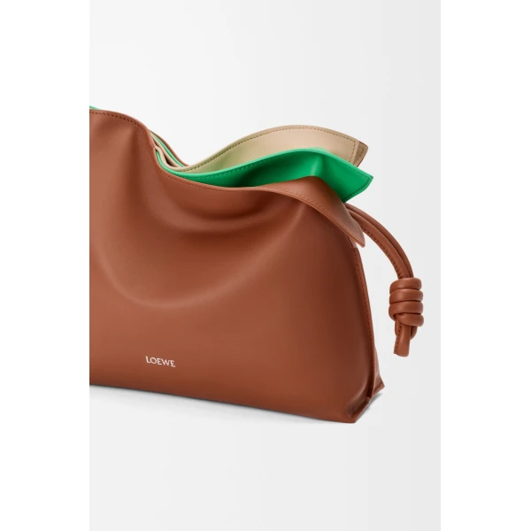 Loewe Medium layered Flamenco clutch in nappa calfskin, Multicolor Squirrel | Shoulder & Crossbody Bags | Luxury Shoes 