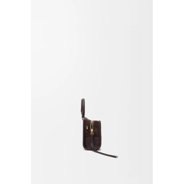 Loewe Mini Amazona 180 bag in suede, Dark Chestnut | Totes & Top-Handle Bags | Luxury Shoes 