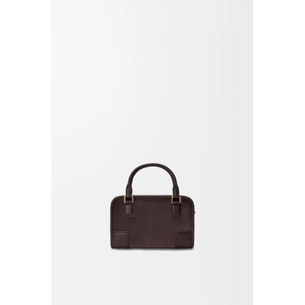 Loewe Mini Amazona 180 bag in suede, Dark Chestnut | Totes & Top-Handle Bags | Luxury Shoes 