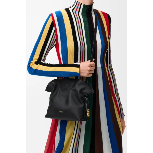 Loewe Mini Coil Flamenco clutch in nappa calfskin, Black | Shoulder & Crossbody Bags | Luxury Shoes 