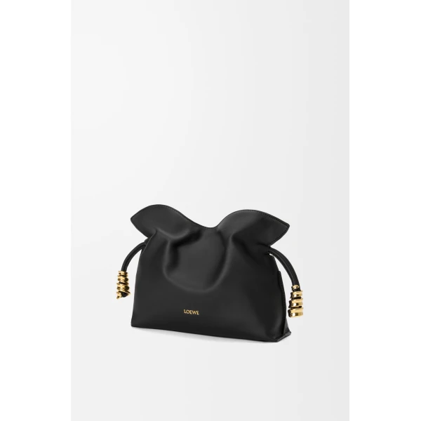 Loewe Mini Coil Flamenco clutch in nappa calfskin, Black | Shoulder & Crossbody Bags | Luxury Shoes 