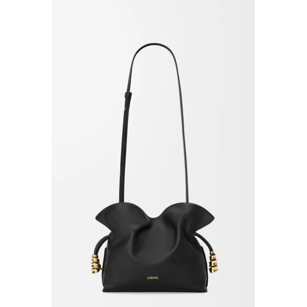 Loewe Mini Coil Flamenco clutch in nappa calfskin, Black | Shoulder & Crossbody Bags | Luxury Shoes 