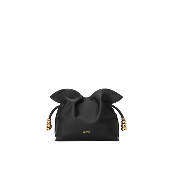 Loewe Mini Coil Flamenco clutch in nappa calfskin, Black | Shoulder & Crossbody Bags | Luxury Shoes 