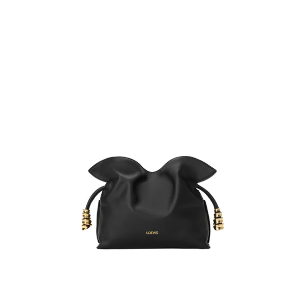 Loewe Mini Coil Flamenco clutch in nappa calfskin, Black | Shoulder & Crossbody Bags | Luxury Shoes 
