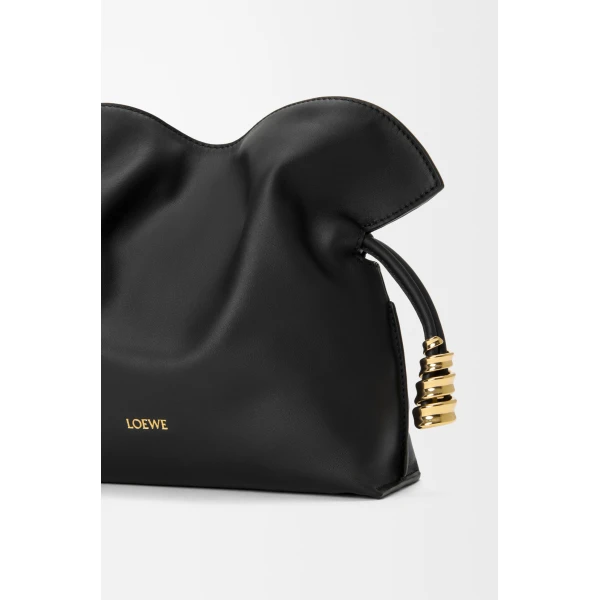 Loewe Mini Coil Flamenco clutch in nappa calfskin, Black | Shoulder & Crossbody Bags | Luxury Shoes 