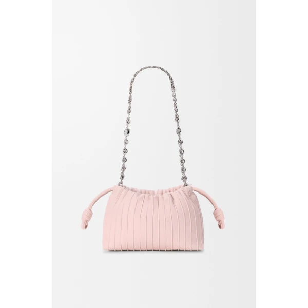 Loewe Mini Flamenco Pleats purse in nappa lambskin, Crystal Pink | Shoulder & Crossbody Bags | Luxury Shoes 