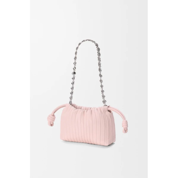 Loewe Mini Flamenco Pleats purse in nappa lambskin, Crystal Pink | Shoulder & Crossbody Bags | Luxury Shoes 