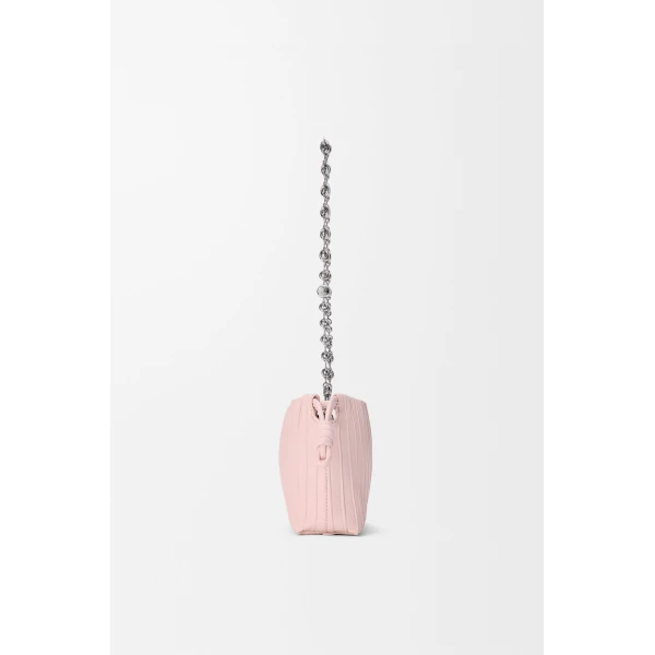 Loewe Mini Flamenco Pleats purse in nappa lambskin, Crystal Pink | Shoulder & Crossbody Bags | Luxury Shoes 
