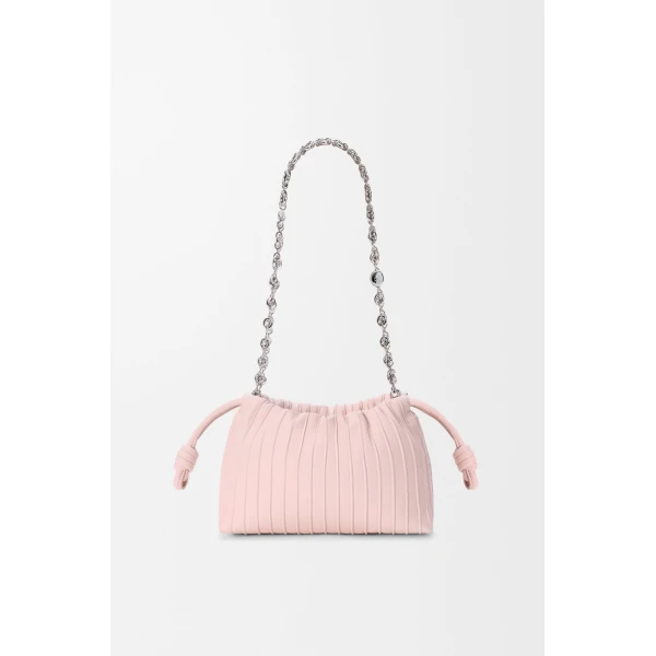 Loewe Mini Flamenco Pleats purse in nappa lambskin, Crystal Pink | Shoulder & Crossbody Bags | Luxury Shoes 