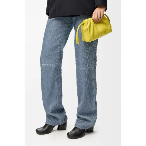 Loewe Mini Flamenco Pleats purse in nappa lambskin, Lemon | Shoulder & Crossbody Bags | Luxury Shoes 