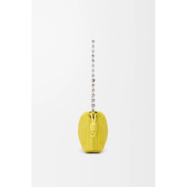 Loewe Mini Flamenco Pleats purse in nappa lambskin, Lemon | Shoulder & Crossbody Bags | Luxury Shoes 