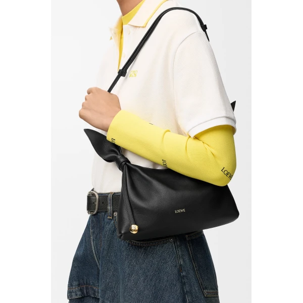 Loewe Mini Scarf bag in smooth calfskin, Black | Shoulder & Crossbody Bags | Luxury Shoes 