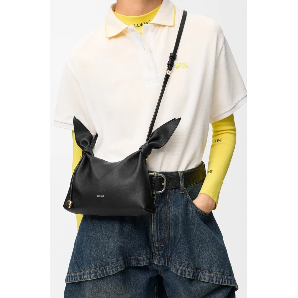 Loewe Mini Scarf bag in smooth calfskin, Black | Shoulder & Crossbody Bags | Luxury Shoes 