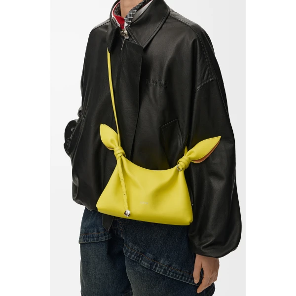 Loewe Mini Scarf bag in smooth calfskin, Lemon | Shoulder & Crossbody Bags | Luxury Shoes 
