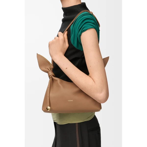 Loewe Mini Scarf bag in smooth calfskin, Mocha | Shoulder & Crossbody Bags | Luxury Shoes 