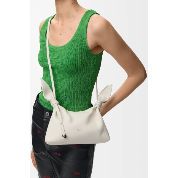 Loewe Mini Scarf bag in smooth calfskin, Soft White | Shoulder & Crossbody Bags | Luxury Shoes 