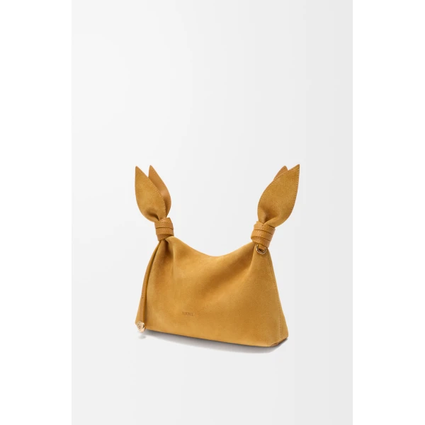 Loewe Mini Scarf bag in suede, Ochre | Shoulder & Crossbody Bags | Luxury Shoes 