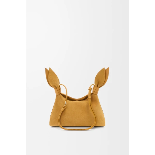 Loewe Mini Scarf bag in suede, Ochre | Shoulder & Crossbody Bags | Luxury Shoes 