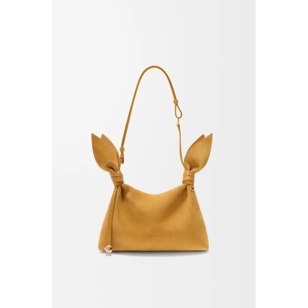 Loewe Mini Scarf bag in suede, Ochre | Shoulder & Crossbody Bags | Luxury Shoes 