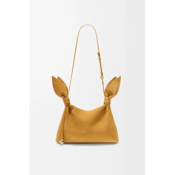 Loewe Mini Scarf bag in suede, Ochre | Shoulder & Crossbody Bags | Luxury Shoes 