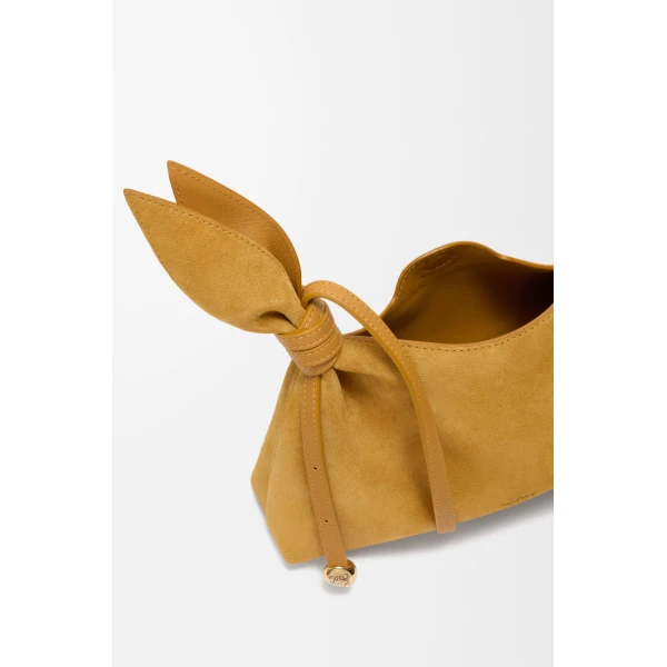 Loewe Mini Scarf bag in suede, Ochre | Shoulder & Crossbody Bags | Luxury Shoes 