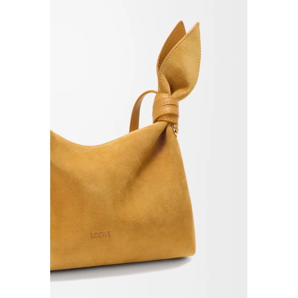 Loewe Mini Scarf bag in suede, Ochre | Shoulder & Crossbody Bags | Luxury Shoes 