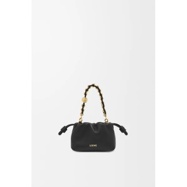 Loewe Nano Flamenco purse in mellow nappa lambskin, Black | Clutch Bags | Luxury Shoes 