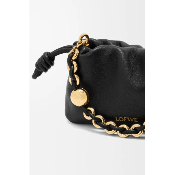 Loewe Nano Flamenco purse in mellow nappa lambskin, Black | Clutch Bags | Luxury Shoes 