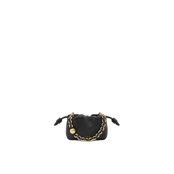 Nano Flamenco purse in mellow nappa lambskin, Black