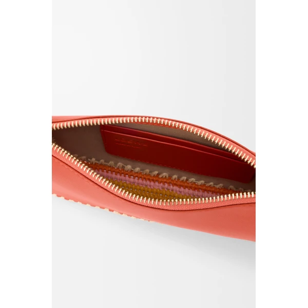 Loewe Rio pouch in classic calfskin and raffia, Deep Saffron | Clutch Bags | Luxury Shoes 