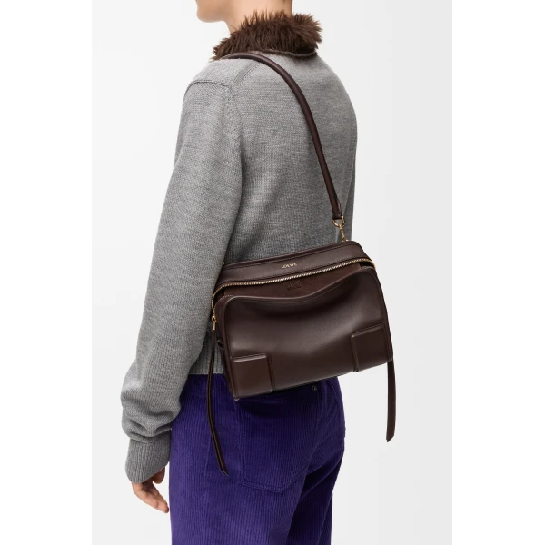 Loewe Small Amazona 180 bag in soft calfskin, Dark Chestnut | Totes & Top-Handle Bags | Luxury Shoes 