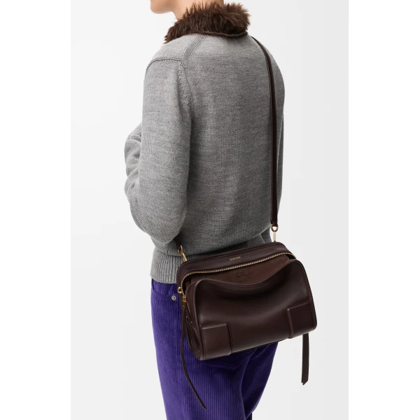 Loewe Small Amazona 180 bag in soft calfskin, Dark Chestnut | Totes & Top-Handle Bags | Luxury Shoes 