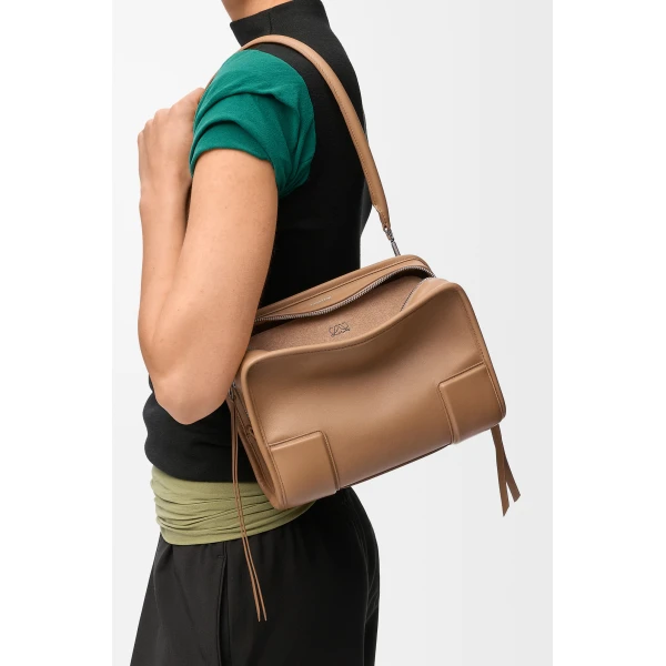 Loewe Small Amazona 180 bag in soft calfskin, Mocha | Totes & Top-Handle Bags | Luxury Shoes 