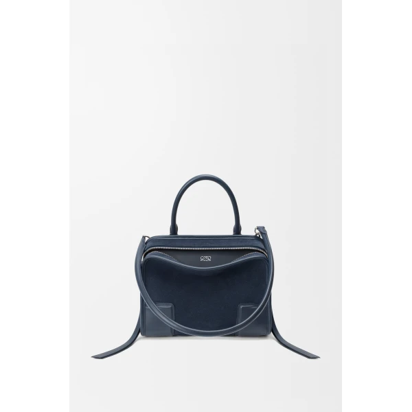 Loewe Small Amazona 180 bag in suede, Deep Navy | Totes & Top-Handle Bags | Luxury Shoes 