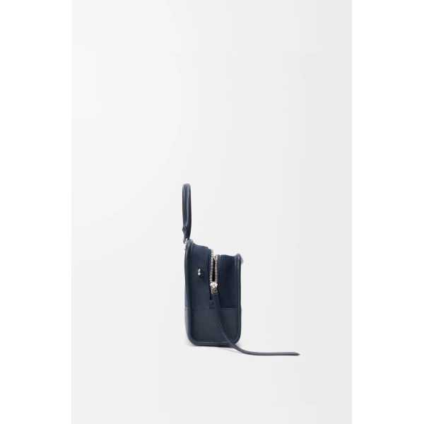 Loewe Small Amazona 180 bag in suede, Deep Navy | Totes & Top-Handle Bags | Luxury Shoes 