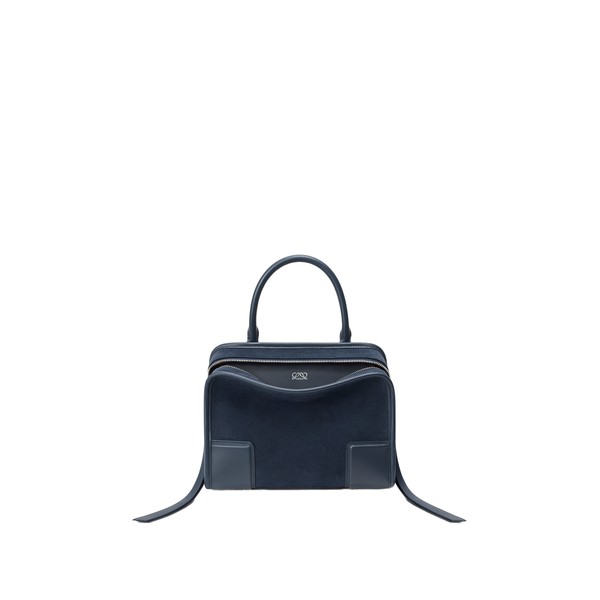 Loewe Small Amazona 180 bag in suede, Deep Navy | Totes & Top-Handle Bags | Luxury Shoes 