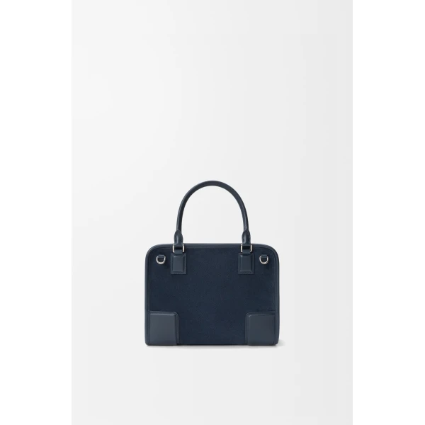 Loewe Small Amazona 180 bag in suede, Deep Navy | Totes & Top-Handle Bags | Luxury Shoes 