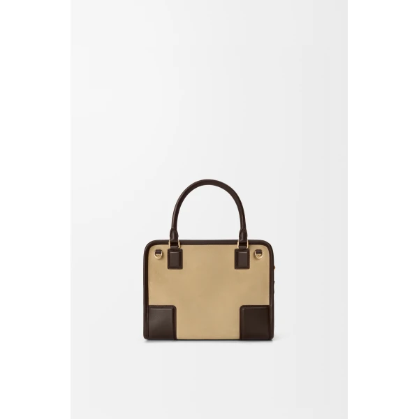 Loewe Small Amazona 180 bag in suede, Oro/Chocolat | Totes & Top-Handle Bags | Luxury Shoes 