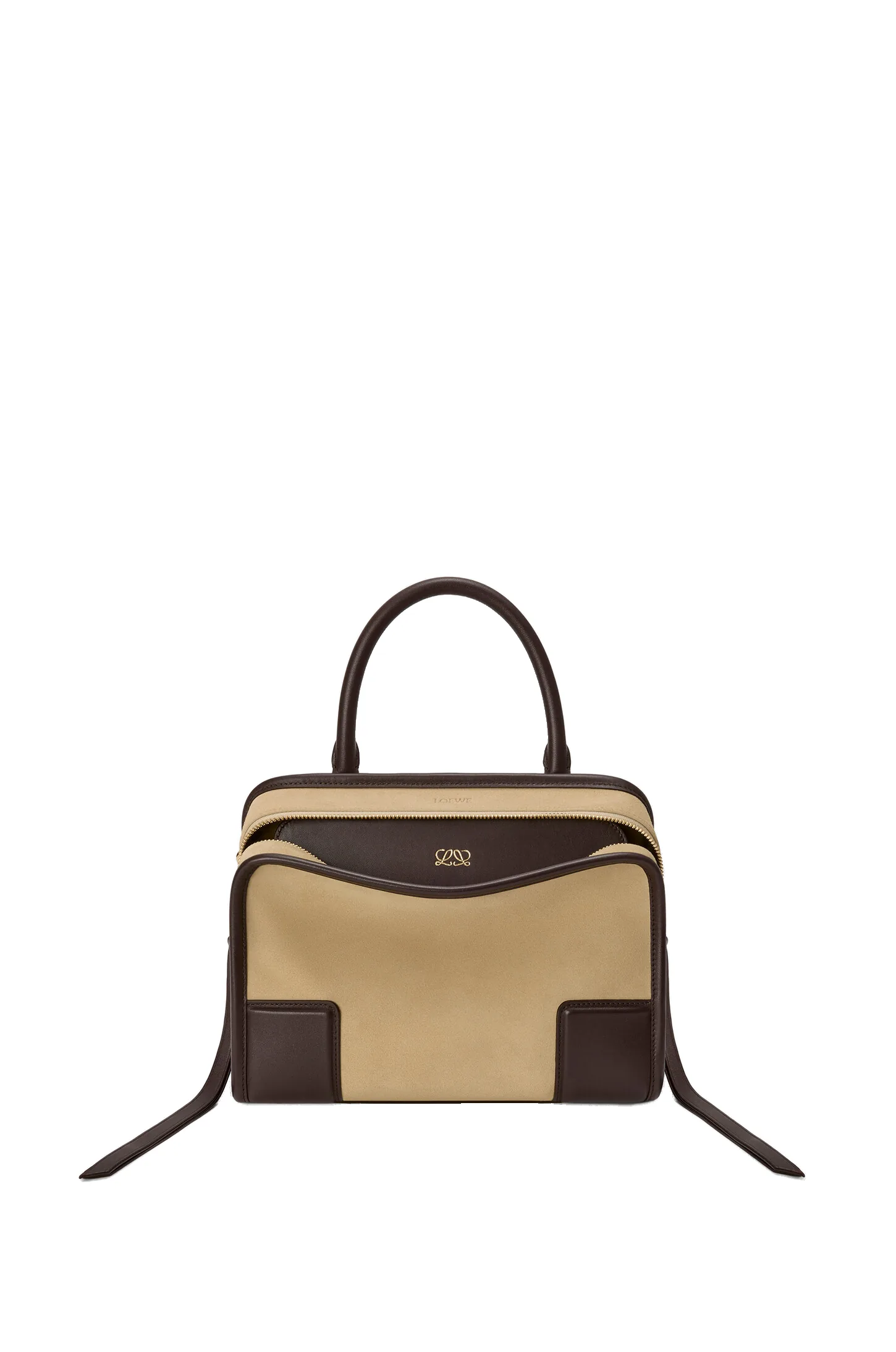 Loewe Small Amazona 180 bag in suede, Oro/Chocolat | Totes & Top-Handle Bags | Luxury Shoes Loewe Small Amazona 180 bag in suede, Oro/Chocolat | Totes & Top-Handle Bags | Luxury Shoes