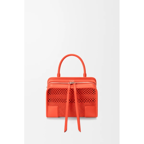 Loewe Small Amazona 180 bag in woven calfskin, Sunrise Orange | Totes & Top-Handle Bags | Luxury Shoes 
