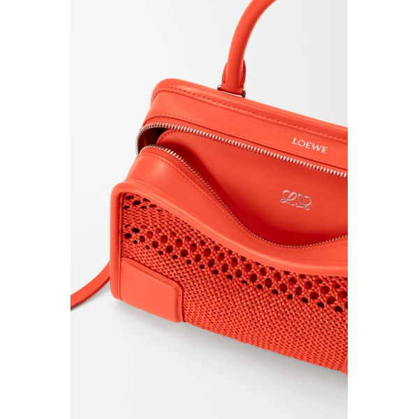 Loewe Small Amazona 180 bag in woven calfskin, Sunrise Orange | Totes & Top-Handle Bags | Luxury Shoes 