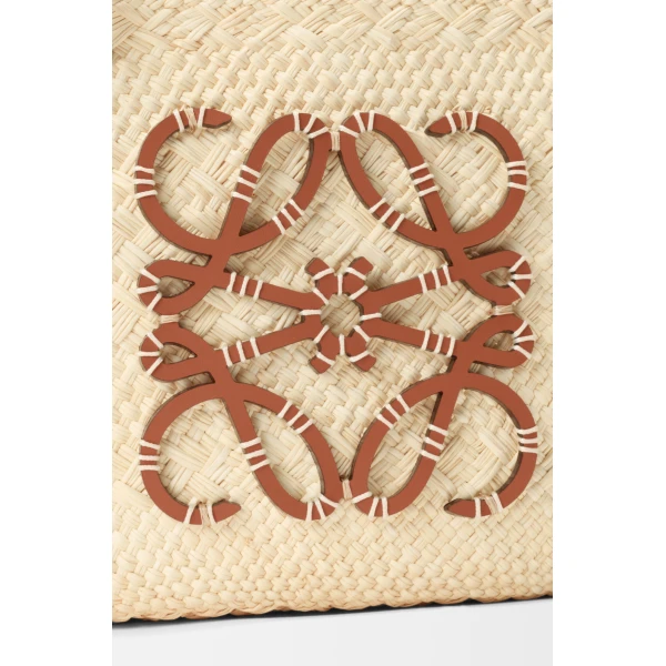 Loewe Small Anagram basket bag in iraca palm and calfskin, Natural/Tan | Totes & Top-Handle Bags | Luxury Shoes 