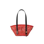 Loewe Small Braid basket in iraca palm and calfskin, Red/Natural | Totes & Top-Handle Bags | Luxury Shoes 