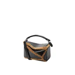 Loewe Small Puzzle Aviator bag in glossy lambskin and shearling, Black/Brown | Shoulder & Crossbody Bags | Luxury Shoes Loewe Small Puzzle Aviator bag in glossy lambskin and shearling, Black/Brown | Shoulder & Crossbody Bags | Luxury Shoes