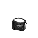Loewe Small Puzzle Blown bag in glossy lambskin, Black | Shoulder & Crossbody Bags | Luxury Shoes 