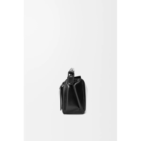 Loewe Small Puzzle Blown bag in glossy lambskin, Black | Shoulder & Crossbody Bags | Luxury Shoes 