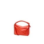 Loewe Small Puzzle Blown bag in glossy lambskin, Vivid Orange | Shoulder & Crossbody Bags | Luxury Shoes 